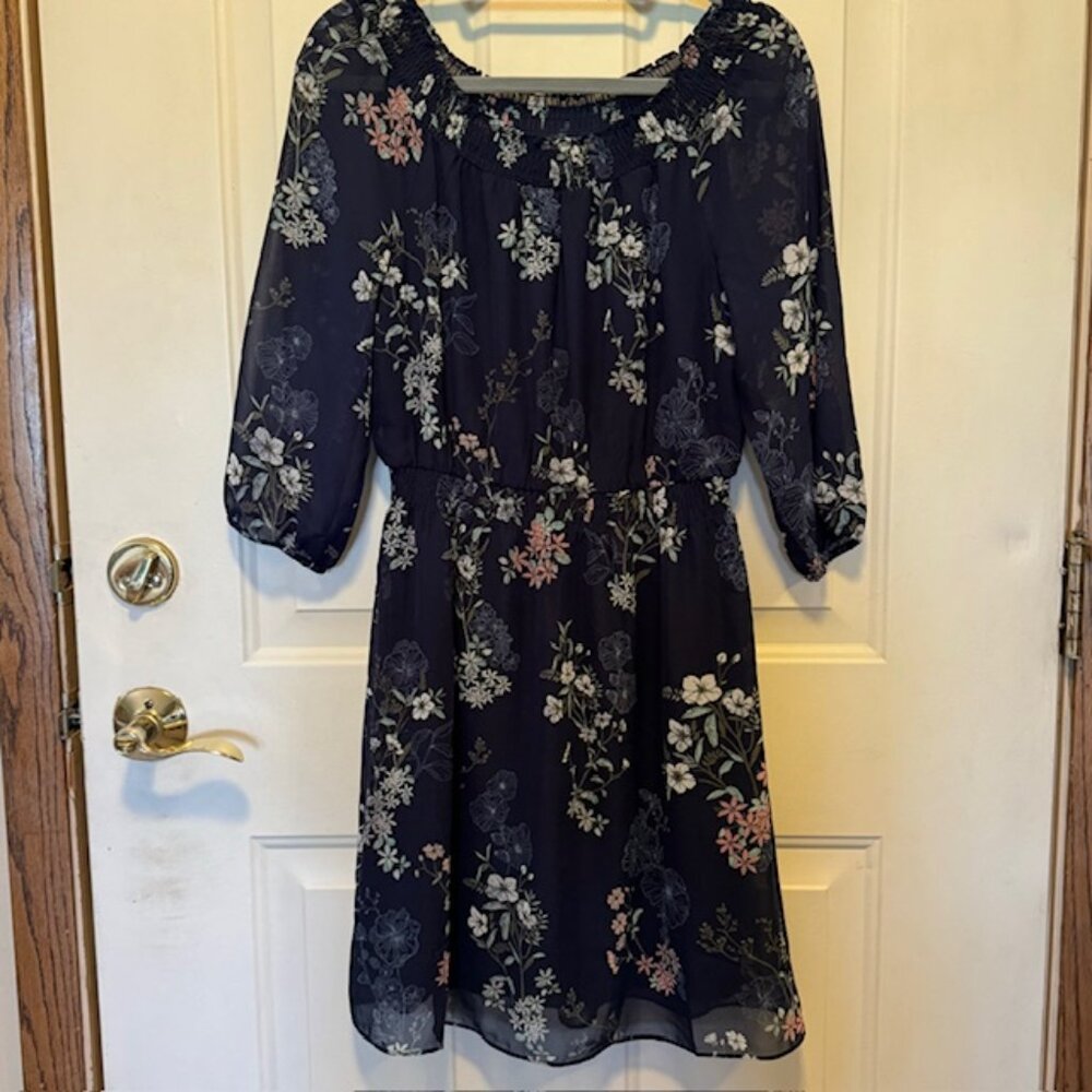 Maurices Navy Blue Floral Dress size Small